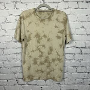 Lululemon Fundamental T Shirt Mens Medium Tide Shibori Tan Neutral Athleisure